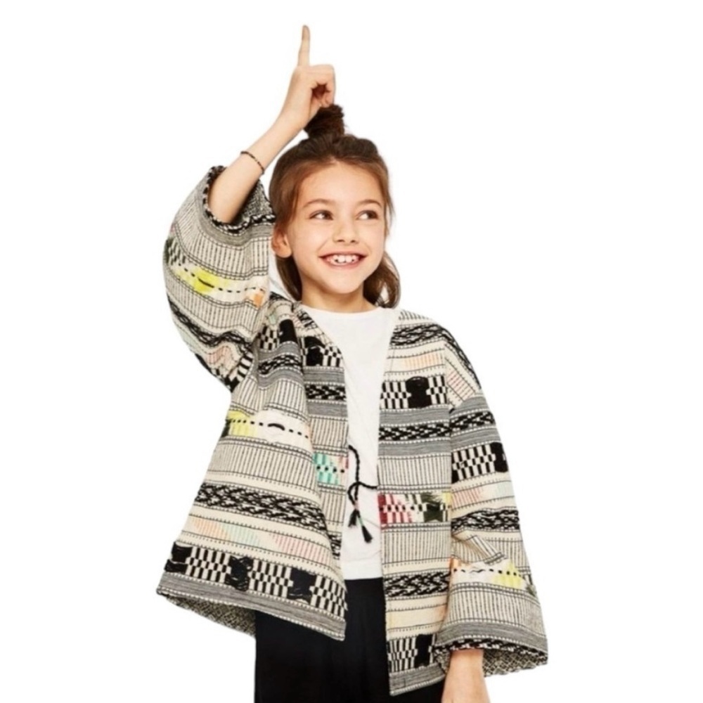 Zara Girls Boho Ethnic Woven Jacket – Size 11/12